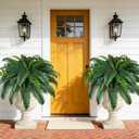 Der Rose 2 Pack 45"/60 Leaves Large Fake Ferns, UV Resistant Outdoor Artificial Plants Faux Boston Ferns Fake Bushes for Outdoor Planters, Porch Patio Garden Hanging Basket Home Decor