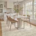 Soalmost 5x8 Area Rugs Beige Low Pile Indoor Washable Trendy Faded Style Rugs for Bedroom Living Room Dining Room Foldable Non-Slip Thin Print Home Office Mat