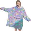 Fiosnow Glow in the Dark Mushroom Blanket Hoodies for Women and Men Adult Oversize Wearable Blanket Hoodies for Soft and Warm