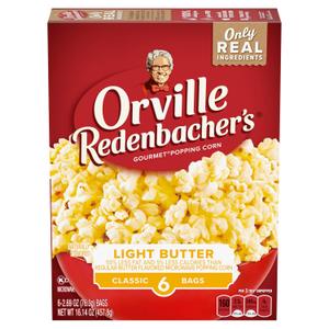 Orville Redenbachers Microwave Popcorn, Light Butter Flavor, 4g Fiber Per Serving, 2.7 oz., 6-Count (16.14 Ounce (Pack of 1)) BBD: 06APR26