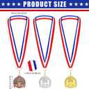 Landical Gold Silver Bronze Medals Bulk 2" Torch Award Medals with Neck Ribbon Metal Winner Awards for Adults Competitions Sports Football Basketball Tennis Events Party Tournaments Prizes