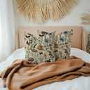 Floral Mushroom Pillow Covers, Vintage Flower Floral Mushroom Decorative Throw Pillow Covers Cushion Cases for Bedroom Couch Sofa Bed Living Room Car 18x18 Inches Set of 2