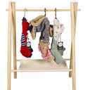 Garment Rack for Pets/Dolls/Baby, Hanger Rack, Dress up Storage, Clothes Organizer, Wooden (Beige, Medium)