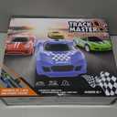 Slot-Car-Race-Track-Sets for Boys Kids, Battery or Electric Race Car Track with 4 High-Speed Slot Cars, Dual Racing Game 2 Hand Controllers Circular Overpass Track, Toys Gifts for 6-8 8-12 Boys Girls