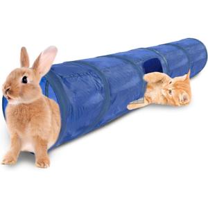 SunGrow Cat & Bunny Tunnel for Indoors, Connect Cat Tree, Hideaway Toys & Accessories Encourage Exercise for Dwarf Rabbits, Ferrets, Kitty, Guinea Pig,