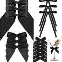 180 Pcs Halloween Black Bow Party Decor, 4 Sizes Satin Ribbon Twist Tie Bowknot for Halloween Christmas Tree Coquette Party Decor Cake Balloon Gift Wrapping DIY Craft Birthday Wedding Banquet
