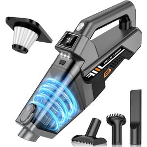 Handheld Vacuum Cordless, 16KPA Powerful Suction Hand Held Vacuum Cleaner Dust Busters Cordless Rechargeable, HD Display & 3 LED Lights, Portable Vacuum for Car, Home, Pet Hair