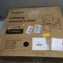 SUNNYFEEL Oversized Camping Chair Portable Directors Chairs with Side Table, 21D x 25W x 36H in