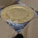 100 Pcs Gold Charger Plates, 13 Inch Plates Bulk, Plastic Reef Plate Chargers, Matte Chargers for Dinner Plates Round Decorative Dishes, for Wedding Party Holiday Event Supplies(Embossed Rim)