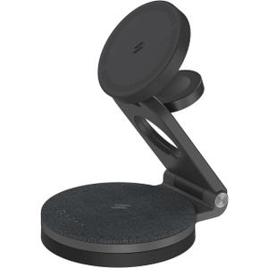 ADAM elements Mag 360 Qi2 3-in-1 Foldable Magnetic Charging Station, 15W Fast Wireless Charger for iPhone 17 16 15 14 13 12 Series, Apple Watch & AirPods