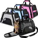 Sweetude 4 Pcs Cat Carrier Soft Pet Carrying Bag for Cat Under 13lbs, 16.9X 11x 7.5 Inch, Soft Sided Foldable Comfortable Portable Bag for Small Pet Travel(Black, Gray, Pink, Blue)