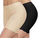 Blueinn Smooth Loose Fitting Anti Chafing Shorts for Under Dresses Women Slip Shorts Seamless Boyshorts Panties nu/bk-4XL at Amazon Womens Clothing store