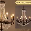TOCHIC French Empire Crystal Chandelier, Rustic Chandelier Ceiling Light for Foyer Entryway High Ceiling, Vintage Antique Bronze Chandelier Light Fixture for Dining Living Room 36.4" W x 40.5" H