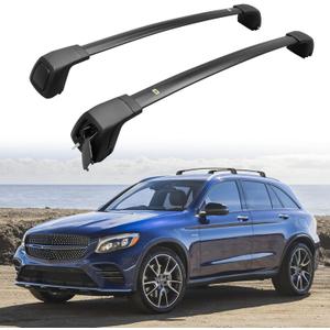 Cross Bars Roof Rack Fit for Mercedes-Benz GLC 2016-2022 Lockable Luggage Rack Crossbar Cargo Carrier Rooftop Accessories (with Side Flush Rails)