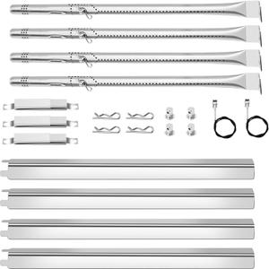 Grill Replacement Parts for Charbroil Performance 4 Burner 463365021, 463365522, 463351021, 463354021, Grill Heat Plates Burner Igniters Adjustable Crossover Tube for Char-Broil