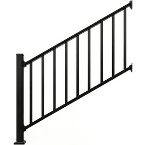 36 in x 5 Ft Modular Black Stainless Steel Stair Railing Kit