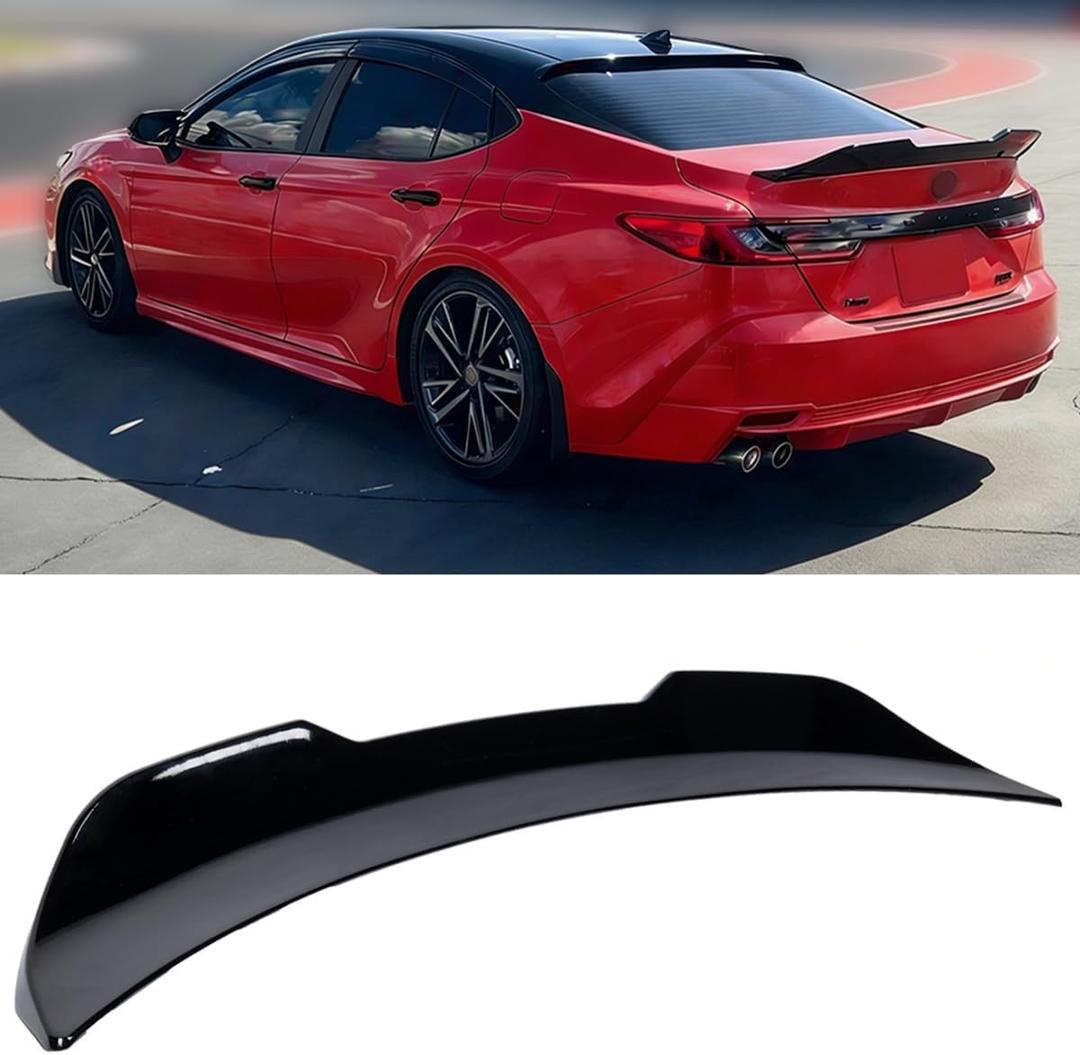 Rear Spoiler Compatible with 2025 2026 Toyota Camry, PSM Style Trunk Exterior Tail Deck Lid Wing Duckbill Lip Splitter (Glossy Black)