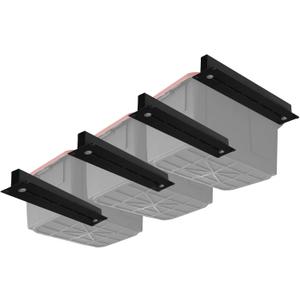 Overhead Garage Storage System - Adjustable Tote Bin Racks, Heavy Duty Ceiling Storage, Supports Most Bins (4 Sets for 3 Bins)