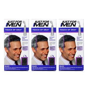 Just for Men Hair Color - Touch of Gray, Black-Gray. 3 Pack