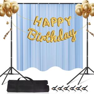 8.5x10 FT Photo Backdrop Kit, Adjustable Background Stand for Parties & Weddings, Includes 6 Backdrop Clamps and Carrying Bag