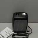 Lasko CD09250 Ceramic Adjustable Thermostat Tabletop or Under-Desk Heater, 9 Inches High, Black