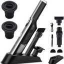 Handheld Vacuum Cordless Car Vacuum Cleaner with 18KPa Powerful Suction, Portable Chargeable Handy Vac with LED Front Light & Storage Dock, Dust Buster for Office Home, Pet Brush for Pet Hair, Gray