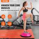 VEVOR Half Exercise Ball Trainer, 23/26 inch Balance Ball Trainer, 1500lbs Capacity Stability Ball, Yoga Ball with Resistance Bands & Foot Pump, Strength Fitness Ball for Home Gym Full Body Workout