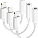 Apple MFi Certified 3 Pack Lightning to 3.5 mm Headphone Jack Adapter for iPhone, iPhone Aux Adapter Converter Dongle Audio Cable Compatible with iPhone 14 13 12 11 X XS 8 7 Whtie