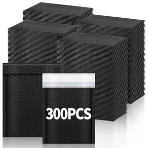 Tenceur 300 Pcs Bubble Mailers Padded Envelopes Small 4 x 8 Inches and 6 x 10 Inches Bubble Envelopes Strong Adhesion Packaging Bags Waterproof Shipping Bags Mailing Supplies for Small Business(Black)