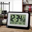 La Crosse Technology W88631 Digital Atomic Black Wall Clock with Temperature