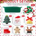 3 Set Christmas Woven Basket with Cute DIY Doll Cotton Rope Christmas Basket for Gift Empty with Handles 15 x 9.9 x 5 Inch Woven Rope Storage Bin Santa Xmas Holiday Decorative(Green)