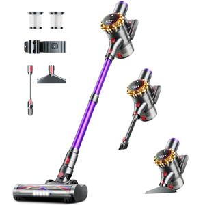 Cordless Vacuum Cleaner,Upgraded 550W 45KPA 60Mins Vacuum Cleaners for Home,Self-Standing Stick Vacuum with LED Display,8 in 1 Lightweight Anti-tangle Wireless Vacuum for Pet Hair Carpet Hard Floors