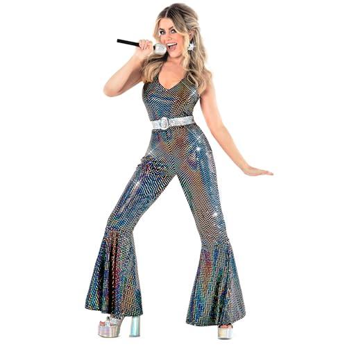 Morph Disco Costumes For Women - 70s Disco Jumpsuit - Retro Costume For Parties - Vintage Style Outfit For Women, Small