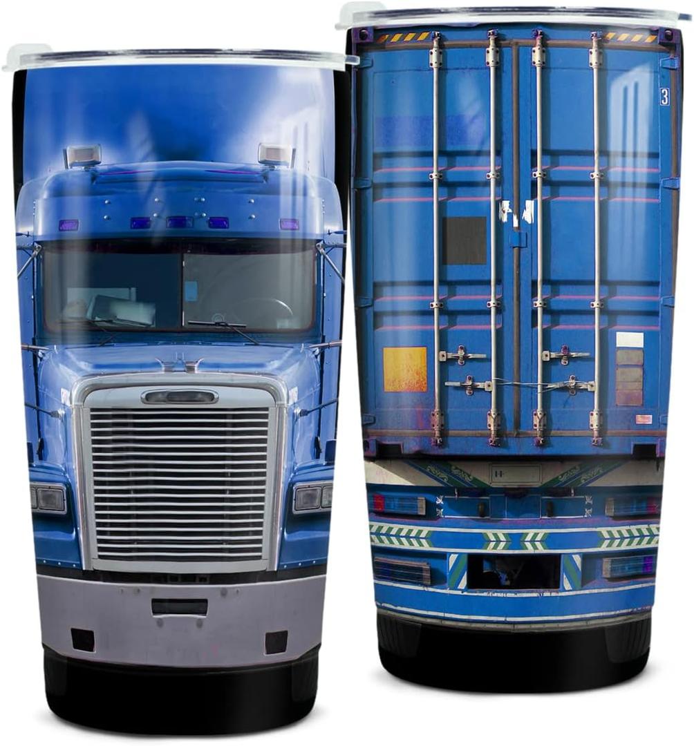 winorax Truck Driver Gifts Trucker Tumbler Stainless Steel Tumblers Coffee Travel Mug 20oz Birthday Christmas Fathers Day Trucks Gifts For Truckers Dad Husband Men Drivers