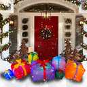 SEASONBLOW 6 Ft LED Light Up Inflatable Christmas 7 Gift Boxes Lantern Decorations for Indoor Outdoor Yard Garden Lawn Holiday Party