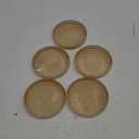 Modern Clear Coaster Set of 5- Glass Coasters for Drinks Crystal Coasters Round Cup Coasters Coffee Table Decor for Office, Kitchen, Bar, Dining Room, Living Room, Patio(Amber)