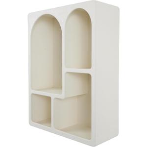 Deco 79 Wooden Geometric Arched Wall Shelf with Block Shapes, 24" x 10" x 31", Cream