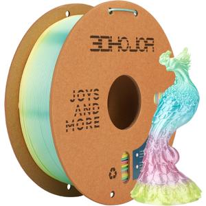 Silk PLA 3D Printer Filament 1.75mm Silk Shiny Fast Gradient Color Change Rainbow Multicolor PLA Filament 1kg (2.2lbs) /Spool for FDM 3D Printers-Macaron