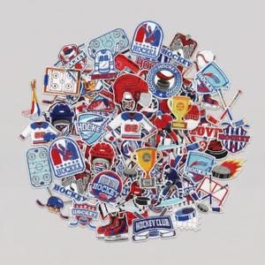 Tigeen 48 Pcs Hockey Iron on Patches Sports Ball Embroidery Applique Hockey Party Sewing Patches for Clothing, Jackets, Jeans, Bags, Dress, Hats DIY Applique Emblem Accessory