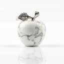 30mm Howlite Stone Carved Apple Statue Desk Decor Collectible Figurine