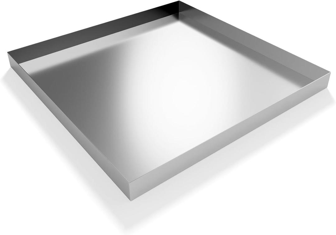 Washing Machine Pan-32" x 32" x 2.5" Heavy Duty 304 Stainless Steel Washing Machine Tray, Washer Pan, Drip Tray Catch, No Hole (304 Stainless Steel-32 x 32 x 2.5 Inch)