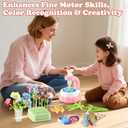 VoyCliza Flower Craft Kit for Girls Ages 4-8  DIY Bouquet Maker Toy with Wrapping Paper, Creative Art Birthday Gift for Kids, Educational Craft Toys for Girls Age 5 6 7