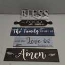 Geetery Bless The Food Before Us Wall Decor Farmhouse Kitchen Decor Rustic Dining Room Wall Art Vintage Country Wooden Hanging Sign(Farmhouse Blue)