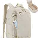 BAGSMART Blast Travel Backpack, 17.3 Inch Carry On Backpack Flight Approved, TSA Approved Personal Item Travel Bag, Water Resistant Weekender Bag Luggage Daypack, Beige