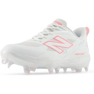 New Balance Women's Fresh Foam Velo V4 Molded Softball Shoe (5.5, White/Ultra Pink)