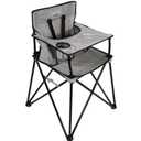 ciao! baby Portable High Chair for Babies and Toddlers, Compact Folding Travel High Chair with Carry Bag for Outdoor Camping, 1 Count (Pack of 1) (Grey Check)