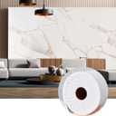 KASARO Peel and Stick Backsplash Wall Tile, 118 47 inch Self-Adhesive Thicker Waterproof 3D Panel, PET Marble White with Gold Stripes Decor Accent for Kitchen, Bathroom, 1 Piece