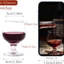 Glsairy Cute Shot Glasses Small Brandy Snifters Set of 6 | Cognac glasses | Port Glasses | Tequila Glasses(5 oz | 150ml)