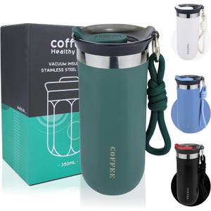 17 Oz Travel Coffee Mug Insulated Green Stainless Steel Reusable Coffee Cups with Lids Spill Proo Reusable Coffee Mug For Hot and Iced Cold Drinks
