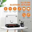ENVYCLOUD CD Player Portable with Dual Stereo Speakers, Rechargeable Portable Player with Bluetooth for Home with Headphones, Support CD/AUX/USB,Black
